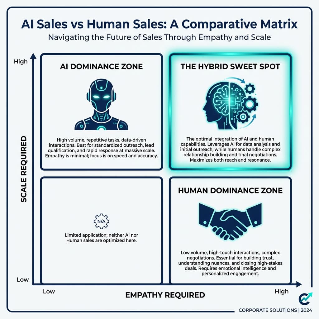 AI vs Human Sales Efficiency Matrix